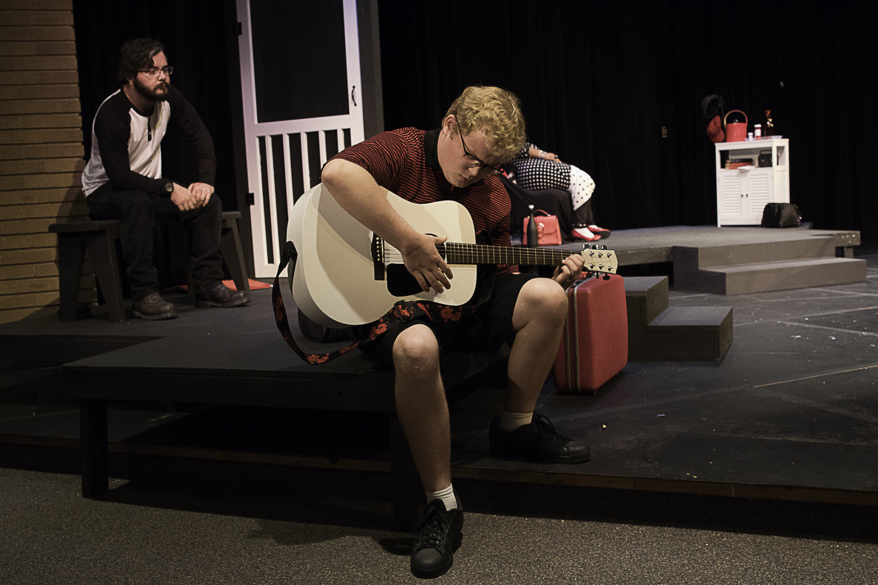 The Wharton County Junior College Drama Department will present "The Shadow Box" from Oct. 31 through Nov. 2 at the Horton Foote Theatre on the Wharton campus. Pictured, from left, are Ryan Martin of Needville and Aiden Meek of Wharton.