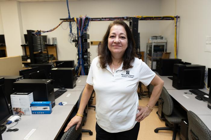 Wharton County Junior College this fall will begin offering an associate's degree and two certificate programs in Artificial Intelligence. Pictured is Dr. Muna Saqer, Program Director of WCJC's Computer Science, IT and Networking programs.