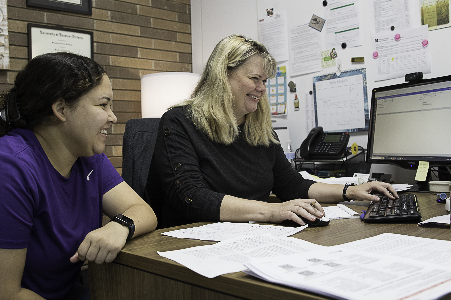 Registration for Wharton County Junior College’s Spring 2025 semester is now open. Pictured is WCJC Academic Advisor Stephanie Kolacny assisting Hailei Rodriguez of Wharton with her spring class schedule.