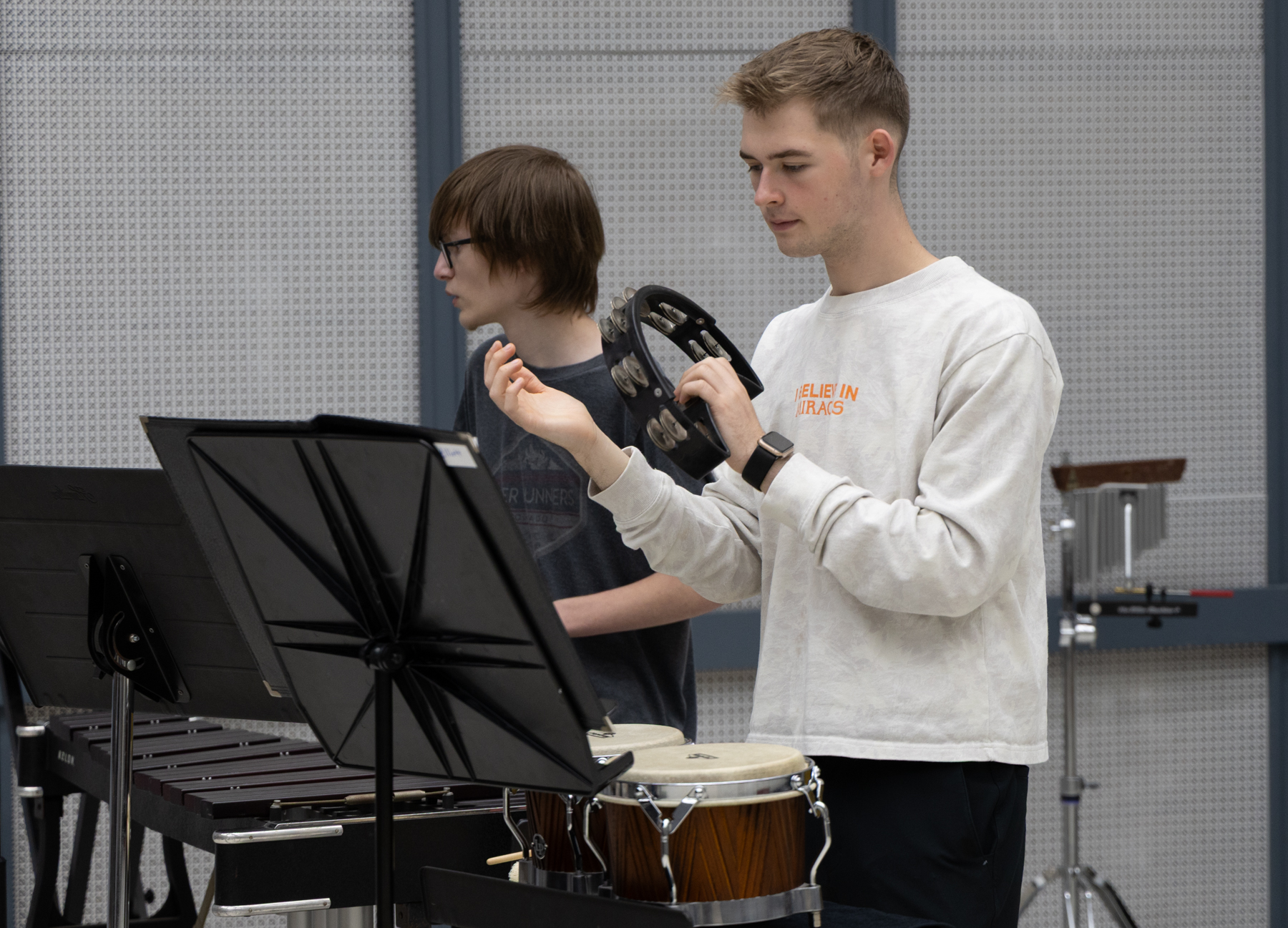 The Wharton County Junior College Band presents "An Evening of Dance" at 3 p.m and 7 p.m. Tuesday, Oct. 13, in the Pioneer Student Center on the Wharton campus. The event is free and open to the public. Pictured, left to right, are Aiden Zahradnik of Needville and Elliott Stains of Wharton.