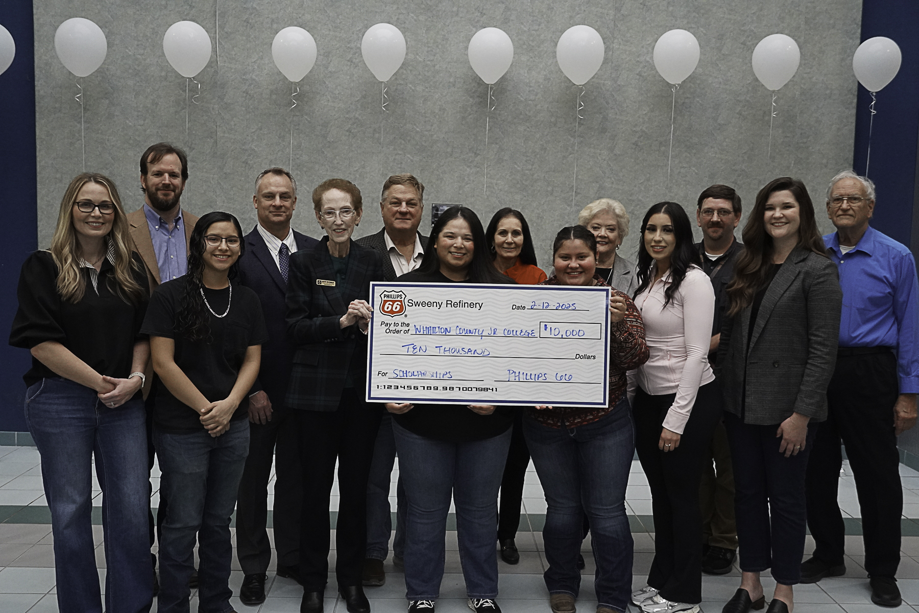 Phillips 66 recently made a $10,000 donation to the Wharton County Junior College Foundation toward vocational scholarships at WCJC. 