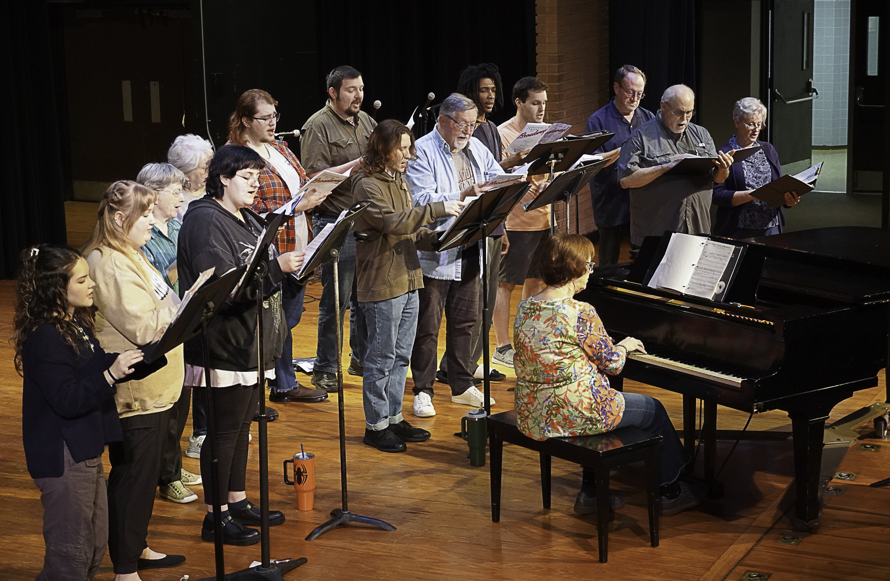 The Wharton County Junior College Choir and the Wharton Community Chorus rehearse for the upcoming concert, "Salute to Broadway." Scheduled for 7 p.m. Tuesday, March 4, at the Horton Foote Theatre on the Wharton campus, the show is open to the public and free of admission. 