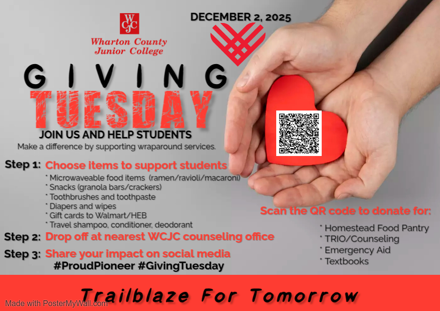 WCJC and the WCJC Foundation will team up on Giving Tuesday for the benefit of students.