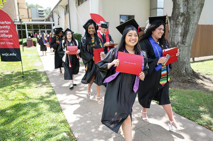 Wharton County Junior College held its 79th annual commencement exercises on May 9 and May 10 at the Gene Bahnsen Gymnasium in Wharton. A record 335 graduates participated.