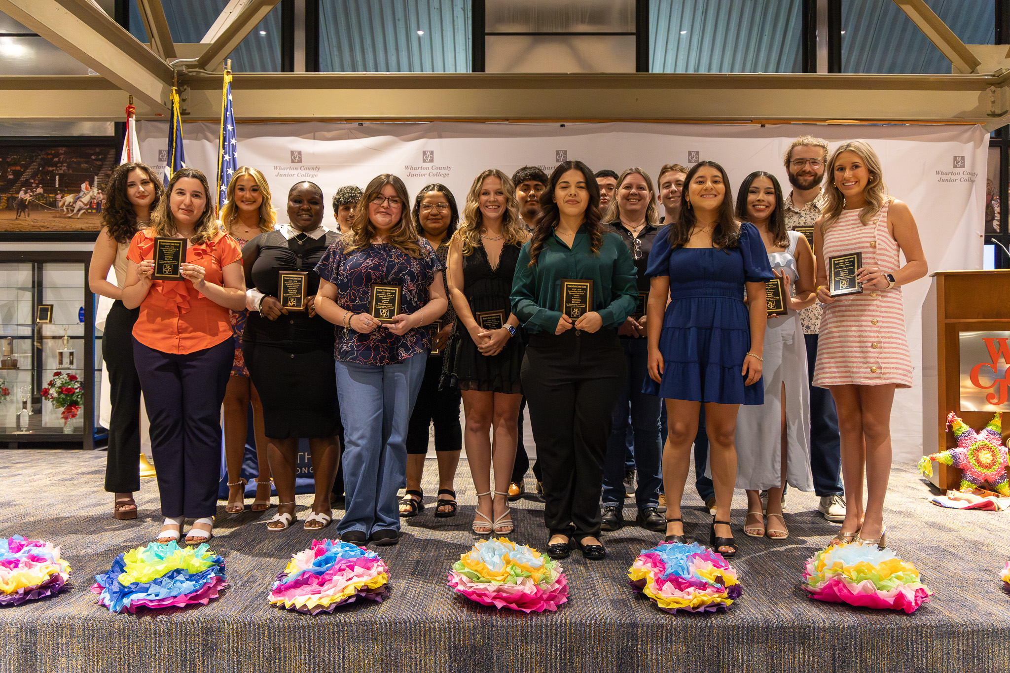 Wharton County Junior College students recently received outstanding achievement awards in seven fields of study: Allied Health, Communication and Fine Arts, Life Sciences, Math and Physical Sciences, Social and Behavioral Sciences, Technology and Business and Vocational Sciences. 