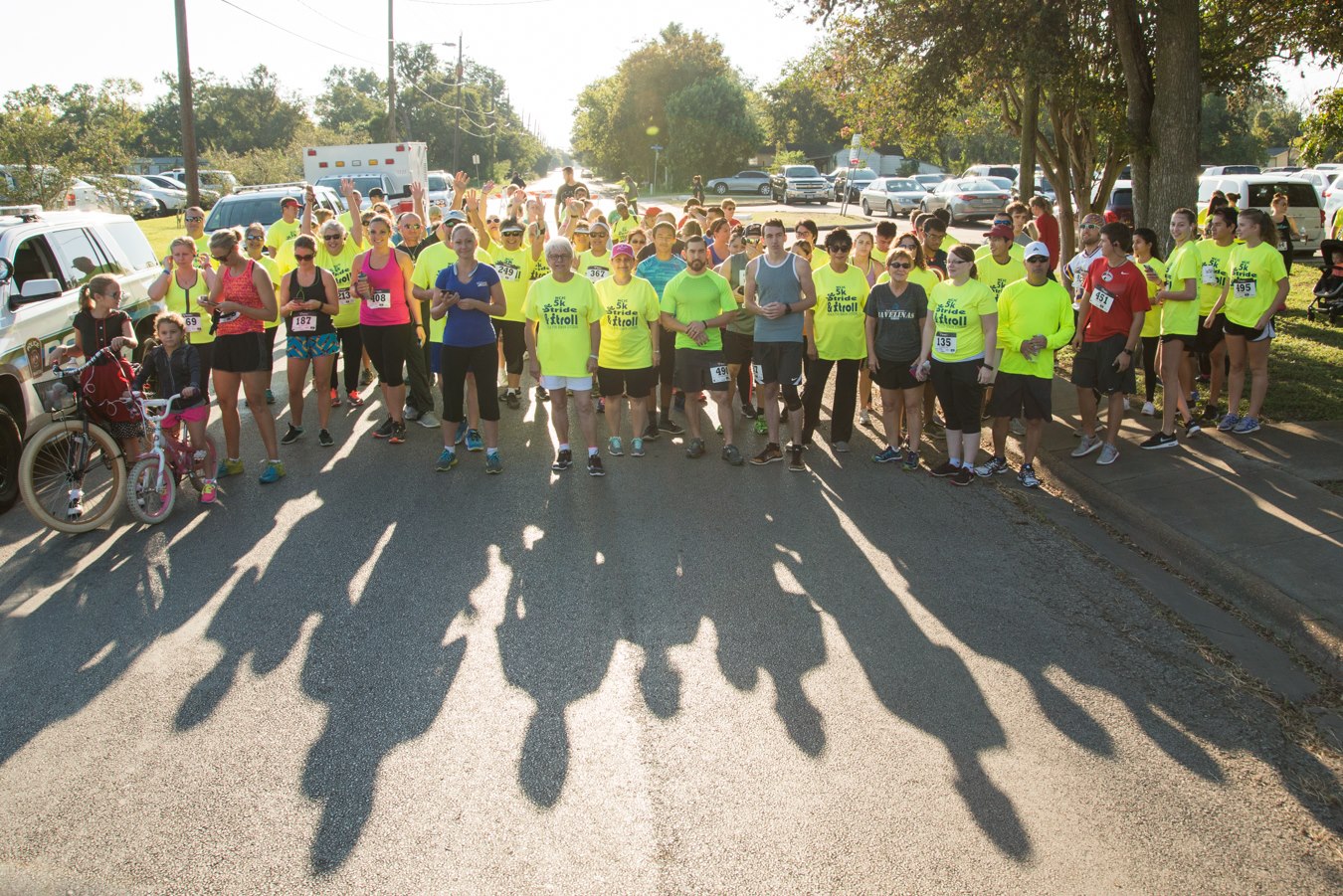 Runners and walkers line up for last year's 5K Stride & Stroll. 